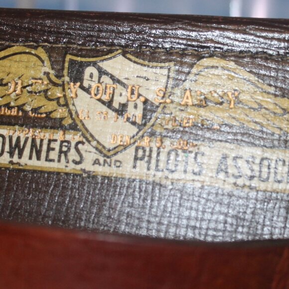 Vintage 30s 40's AOPA Army Pilot Cowhide Flight Cowhide Hardside Suitcase Rare - Picture 3 of 13